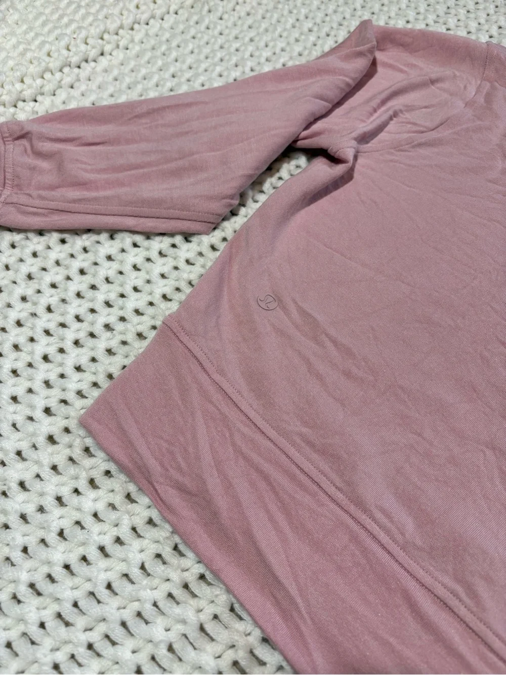 lululemon BeCalm scoop neck pullover in pink haze size small